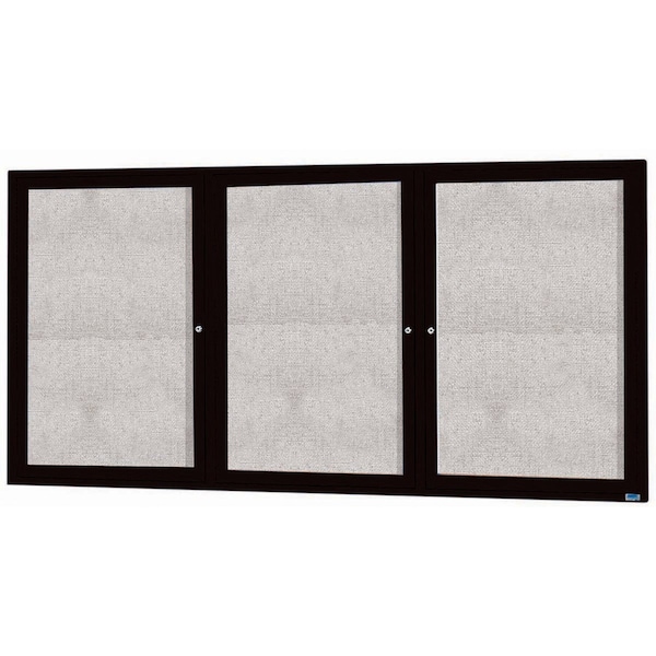 Aarco Outdoor Enclosed Bulletin Board w/ Al Frame, Powder Coated Black, 36''Hx72''W ODCC3672-3RBK - main