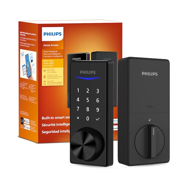 Philips Wi-Fi Smart Deadbolt Door Lock with Multiple Access Methods DDLOM1040X-15HW-MB - main