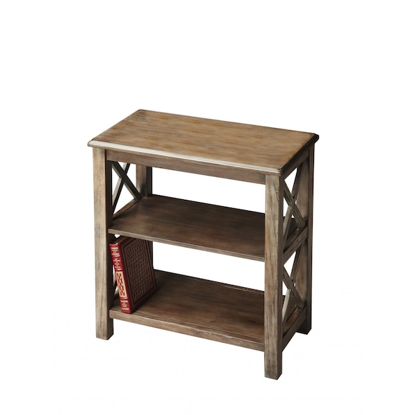 Homeroots 25" Brown Wood Two Tier Bookcase 389564 - main