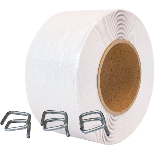 Encore Packaging Polypropylene Strapping Kit for 1/2", Wire Buckles - Economy P12CB01-WB - main