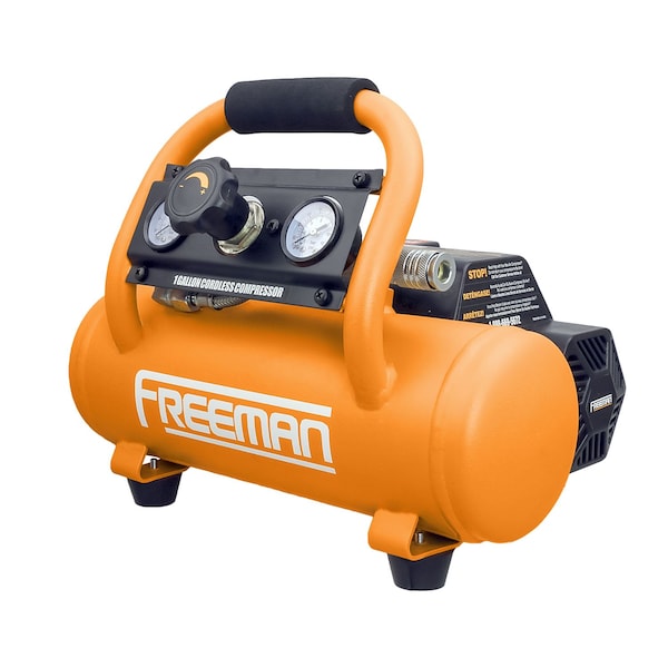 Freeman 20V Cordless 1Gal Compressor w3-in-1PneumaticFinish Nailer/Stapler, LitIon Battery, Charger, Air Hose PE1GCCK - main