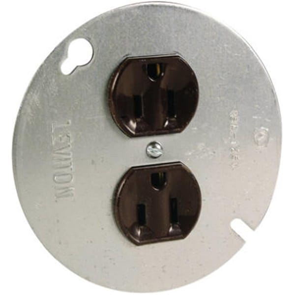 Nextgen 4048CC4 15A, 125V Brown Receptacle 4 in. Round Plate NE569117 - main