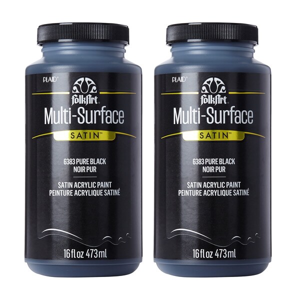 Folkart Acrylic Paint, Satin, Acrylic Base, Pure Black 6383 - main