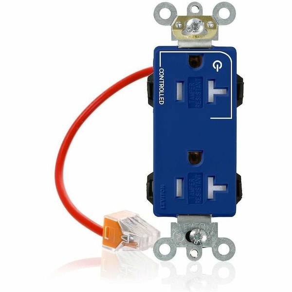 Leviton Straight Blade Receptacle, 5-20R, 20 A, 125V AC, Flush Mount, Self-Grounded MT163-1CB - main
