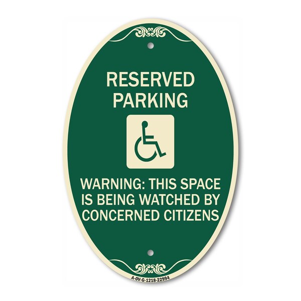 Signmission Reserved Parking - With Handicap Symbol War, 12 In X 18 In Architectural, Heavy Gauge Aluminum A-OV-G-1218-22994 - main