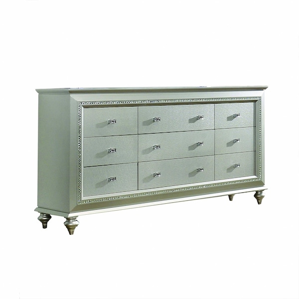 Homeroots 18" Champagne Solid Wood Double Dresser 347171 - main