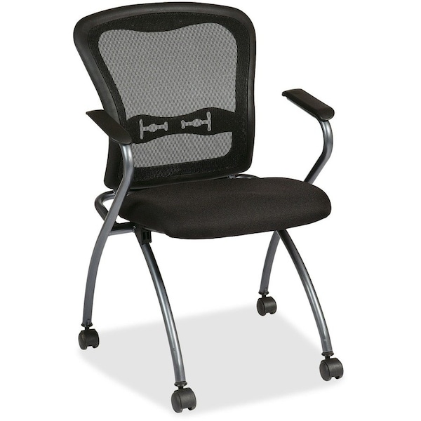 Office Star Chair, Folding, Fabric/Metal, Coal, PK2 84440-30 - main