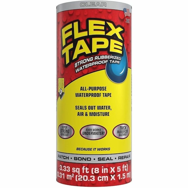 Flex Tape Flex Seal Family of Products Flex Tape 8 in. W X 5 ft. L Clear Waterproof Repair Tape TFSCLRR0805 - main