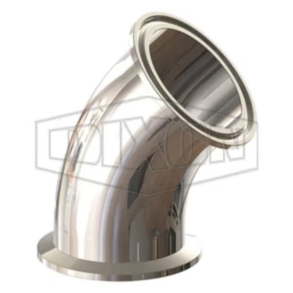 Dixon T2KMP BioPharm Line High Purity Bradford Pipe Elbow, 2 in Nominal, Clamp End Style, 316L Stainless S T2KMP-200PL - main