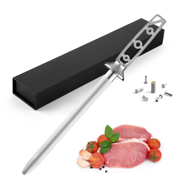 Katsura Cutlery 10 in. Diamond Sharpening Steel Rod Blanks Oval Shape Knife CKHSDIAFLAT10 - main