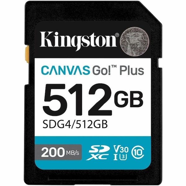 Kingston 512GB SDXC Canvas Go Plus Gen4 200MB/s C10 UHS-I U3 V30 SDG4/512GB - main