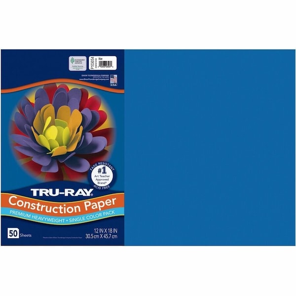 Tru-Ray Heavyweight Construction Paper, Blue, 50PK PAC103054 - main