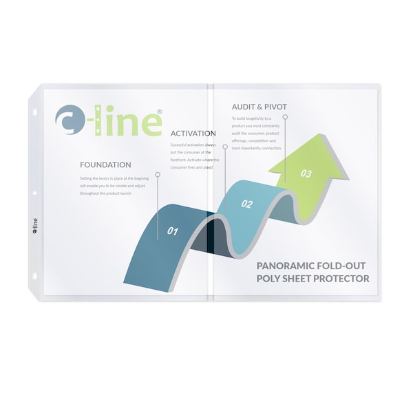 C-Line Products Panoramic Page Protector, 11 x 8.5", PK25 62237 - main