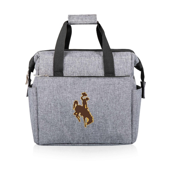 Picnic Time Family Of Brands NCAA Wyoming Cowboys On The Go Lunch Bag Cooler - Soft Cooler Lunch Box, Heathered Gray 510-00-105-694-0 - main