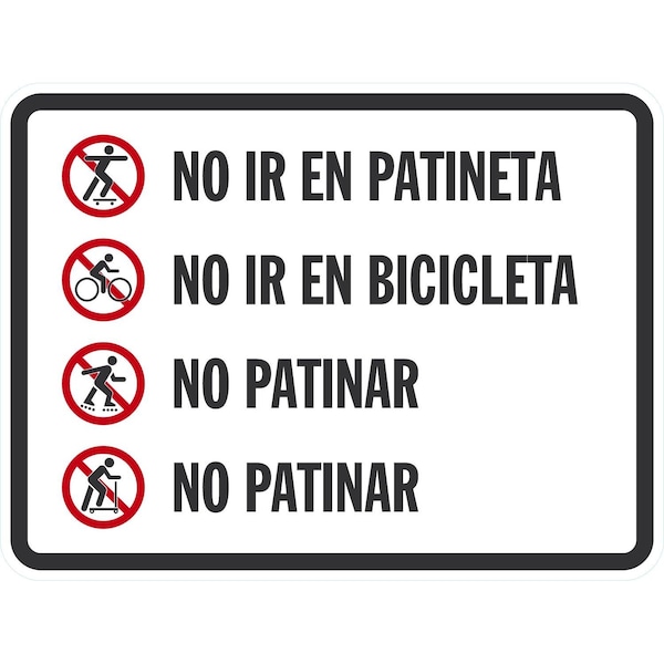 Lyle No Ir En Patineta No Ir En Bicicleta No Patinar No Patinar (, 24x18, Diamond Grade, White G-11815-DG_24x18 - main