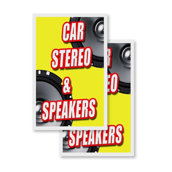Signmission Car Stereo & Speakers, Vinyl Decals Only 24 Inch x 36 Inch, Vinyl Decal, 2PK DSB-2436-2PACK-Car Stereo & Speakers - main