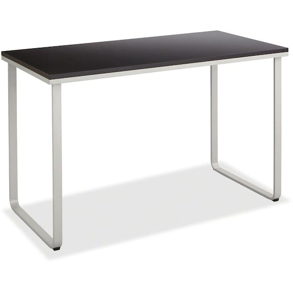 Safco Standing Desk Stand-Up Workstation, Laminated Wood, Black/Silver 1943BLSL - main