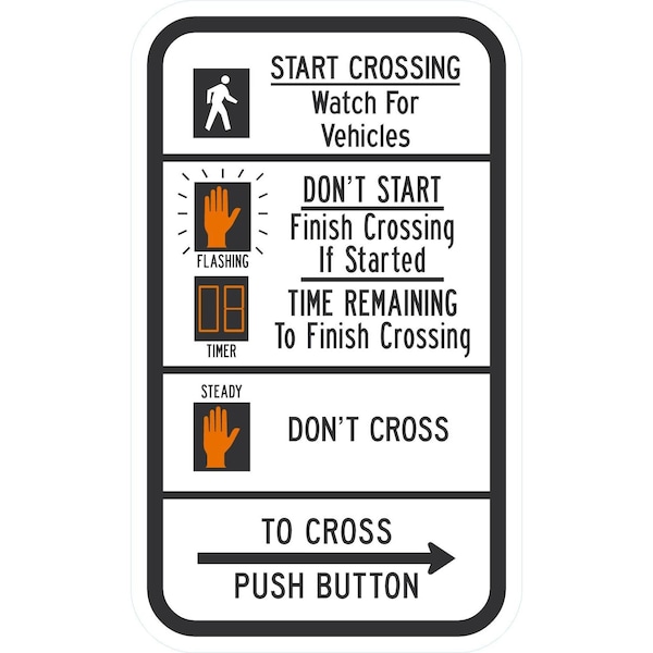 Lyle Start Crossing Watch for Vehicles, Don't Start Finish Crossi, 9x15, Engineer Grade, White G-17554-EG_9x15 - main