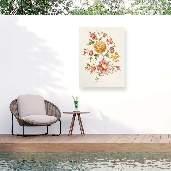 Trademark Fine Art Outdoor Canvas Art Danhui Nai Golden Flowers I Wall Art for Patios, or Gardens WAP33705-OC2432WR - main