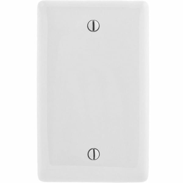Hubbell Wiring Device-Kellems Wall Plate, Blank, White, Nylon NPJJ13W - main