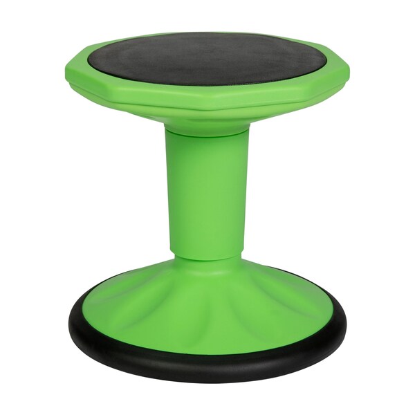 Flash Furniture Lucas Fixed Height Kids Flexible Active Stool w/Non-Skid Bottom in Green, 14in. Seat Height BFT-9001F-14-GRN-GG - main
