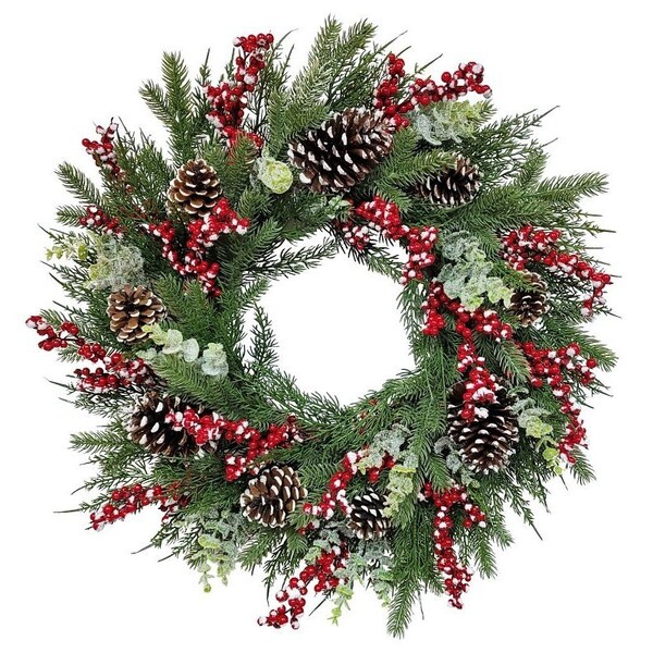 Puleo Asia Ltd Classic Snowy Wreath, 88 Tips, 24 in 312-4461-W24 - main