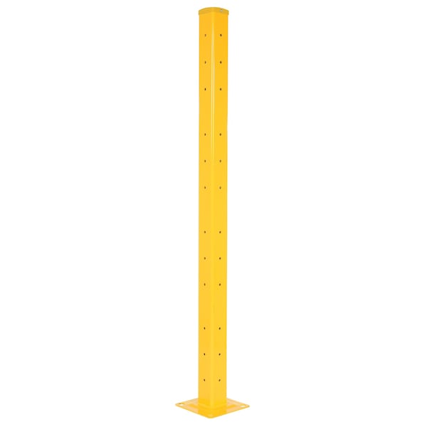 Vestil Steel Rigid Tube Post Bolt On Style 72 In. For 2 Ribbed Guard Rails Yellow GR-F2R-BO-TP72-YL - main