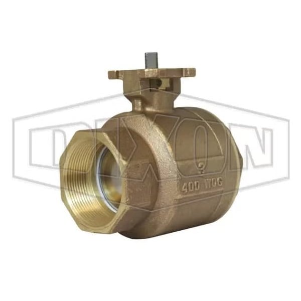 Dixon 2 pc Industrial Ball Valve, 1-1/4 in Nominal, FNPT End Style, Brass Body, Full Port BV2BV-12511-A - main