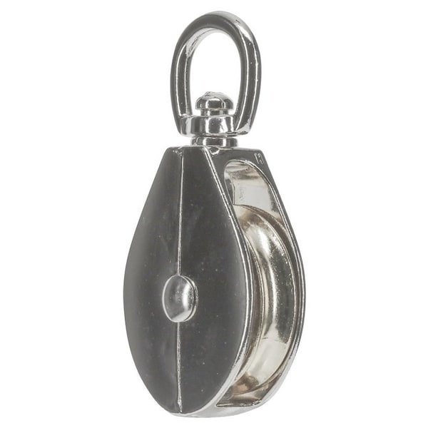 National Hardware Pulley, 12 in Rope, 55 lb Working Load, 12 in L x 11516 in H Sheave, Nickel N100-296 - main