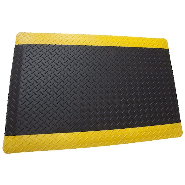 Rhino Mats Antifatigue Mat, 96 in L x 24 in W, 9/16 in Thickness, Vinyl, Black/Yellow DV-2496-BY916 - main