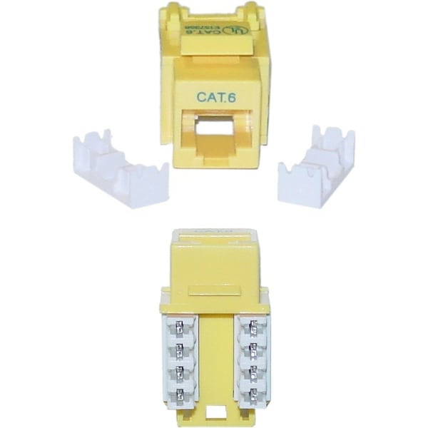 Cable Wholesale Slimline Cat6 Keystone Jack, Yellow, RJ45 Female to 110 Punch Down 326-120YL - main
