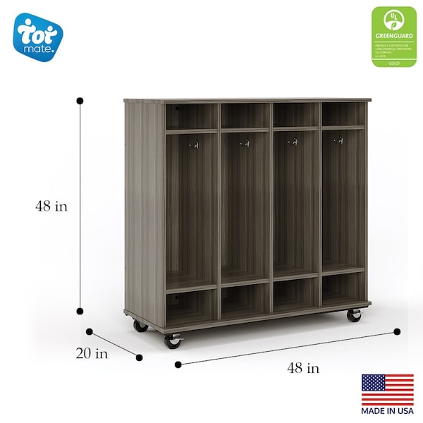 Tot Mate Mobile Wood Cabinet, Shadow Elm, 48 in W x 48 in L x 48 in H x 20 in D TMM711A.M0W92 - main