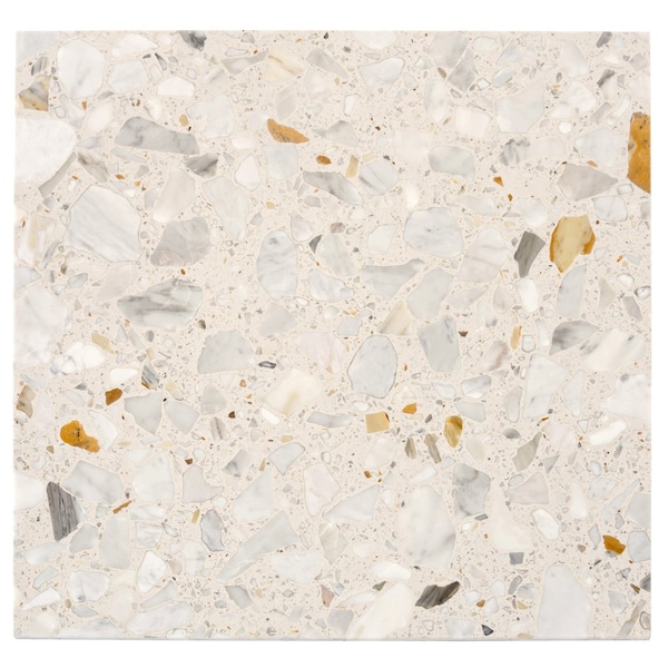 Apollo Tile 24x24 in. Polished Ivory White and Gray Terrazzo Wall and Floor Tile 15.5 sq ft/case, 4PK TRZ88CALPOLA - main