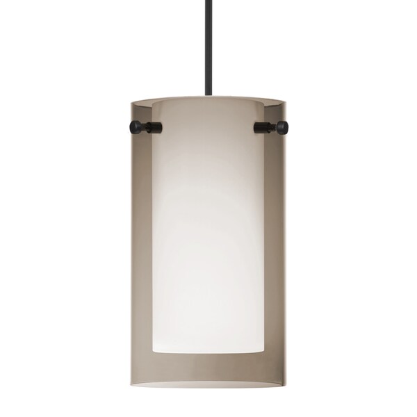 Besa Lighting Besa Pahu 4 Pendant, Transparent Smoke/Opal, Black Finish, 1x 35W MAX GY6.35 Base 1XT-S44007-BK - main