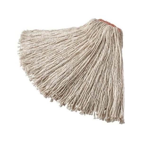 Rubbermaid Commercial 1 in String Wet Mop, 28 oz Dry Wt, Slide On Connection, Cut-End, White, Cotton/Synthetic, PK12 FGF51800WH00 - main