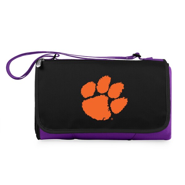 Picnic Time Family Of Brands NCAA Clemson Tigers Blanket Tote Outdoor Picnic BlanketPurple with Black Flap 820-00-101-104-0 - main