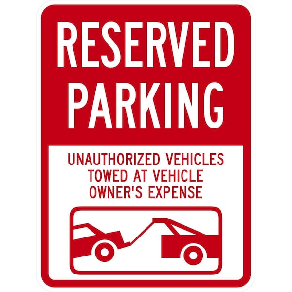 Lyle Reserved Parking Unauthorized Vehicles Towed At Owner, 18x24, High Intensity Prismatic, White G-10531-HI_18x24 - main
