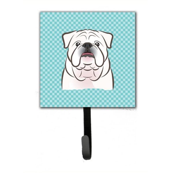 Carolines Treasures Checkerboard Blue White English Bulldog Leash and Key Holder BB1158SH4 - main