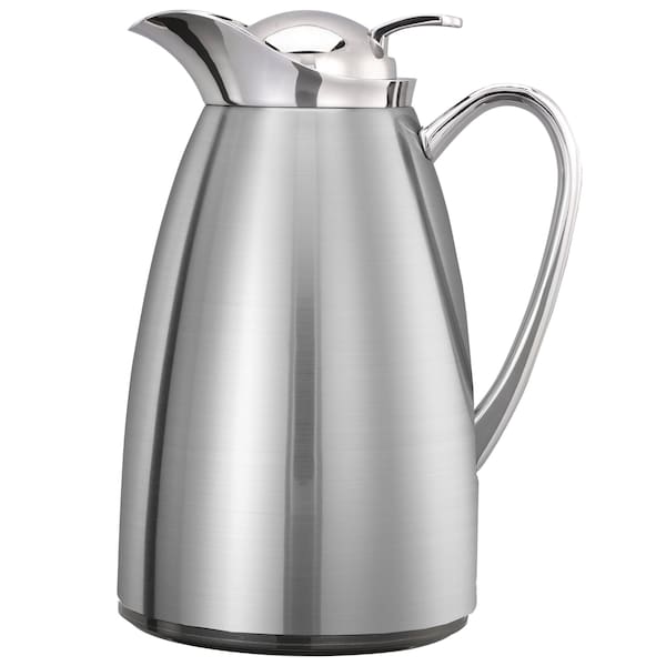 Service Ideas Classy Carafe, Vacuum Insulated Carafe, Glass Vacuum, 0.6 Liter, Brushed CJZ6BS - main