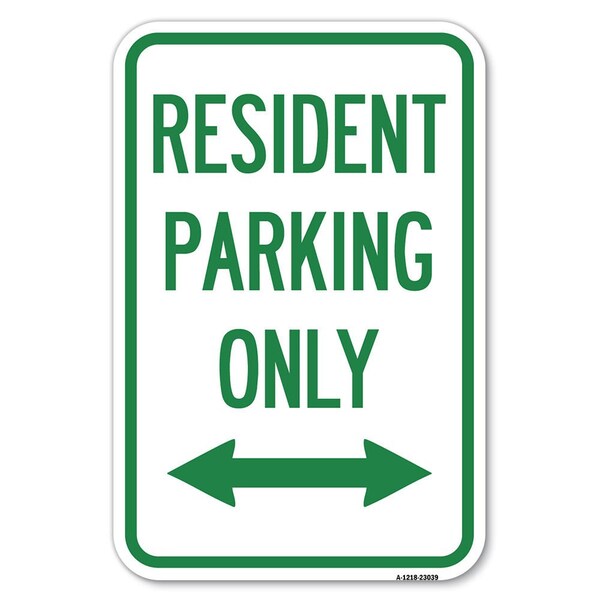 Signmission Reserved Parking Sign Resident Parking Only , 12 Inch x 18 Inch 1 Sign, Heavy Gauge Aluminum A-1218-23039 - main