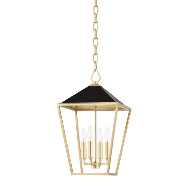 Hudson Valley Lighting Paxton 4 Light Pendant 12 In. Gold Leaf/Black 5713-GL/BK - main