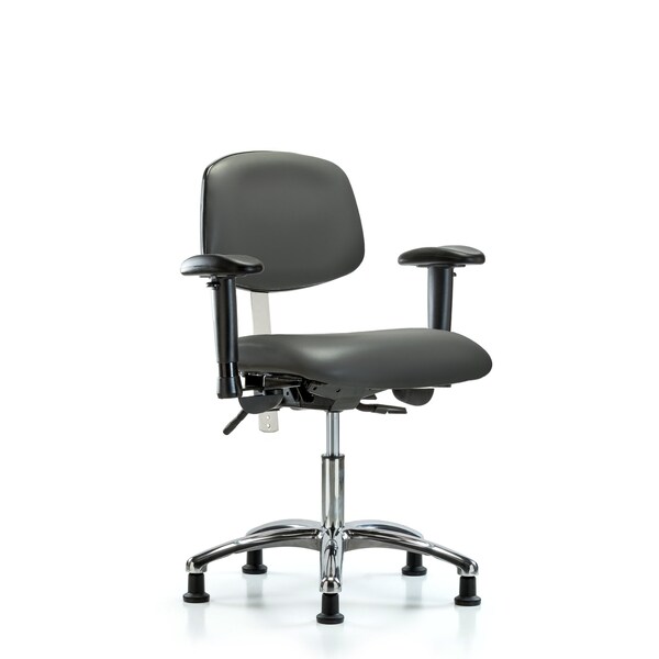 Blue Ridge Ergonomics Vinyl Clean Room Chair, Adjustable Arms BR-NCR-VDHCH-CR-T1-A1-RG-8823 - main