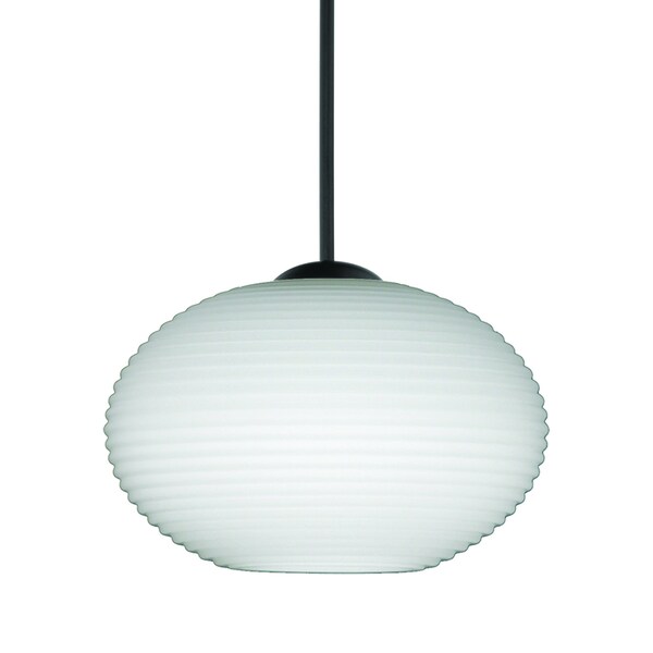 Besa Lighting Besa Lasso Pendant, Opal Matte, Black Finish, 1x 50W MAX GY6.35 Base 1XT-561207-BK - main