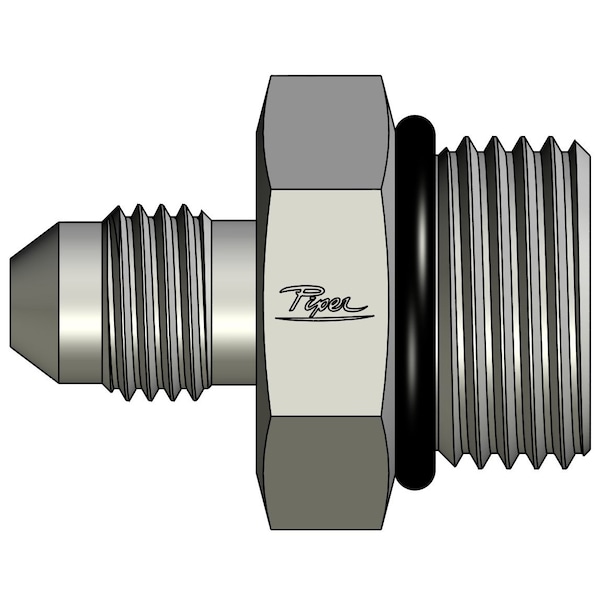 Piper Straight Thread Connector, 1/4in. Male JIC, 1/2in. Male O-Ring Boss Straight 0700-04-08 - main