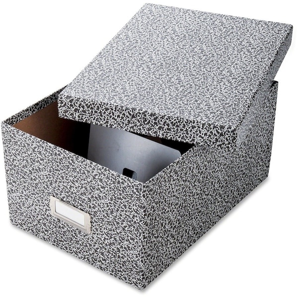 Tops Business Forms Oxford, Reinforced Board Card File, Lift-Off Cover, Holds 1,200 5 X 8 Cards, Black/white 40590 - main