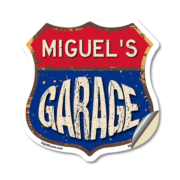 Signmission Miguel's Garage, 18 Inch X 18 Inch, Vinyl Decal SHI-D-18-383-MIGUEL - main