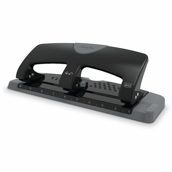Swingline SmartTouch LowForce 3Hole Punch, Black SWI74133 - main