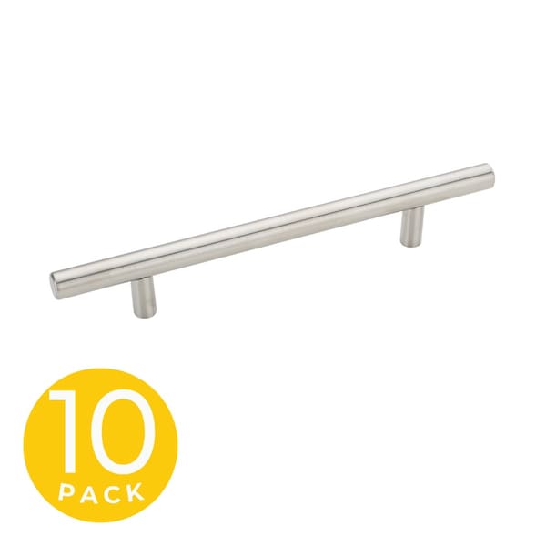 Sapphire T-Bar Style 5 in. (128 mm) CTC Modern Brushed Nickel Cabinet Hardware Handle/Pull, 10PK SP-HW5-SS-M-10 - main