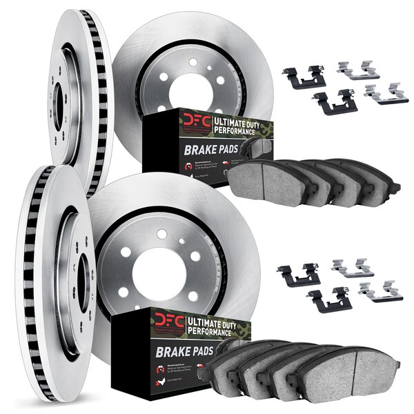 Dynamic Friction Co DFC Brake Rotor- Heavy Duty Brake Pad includes Hardware 6414-54149 - main