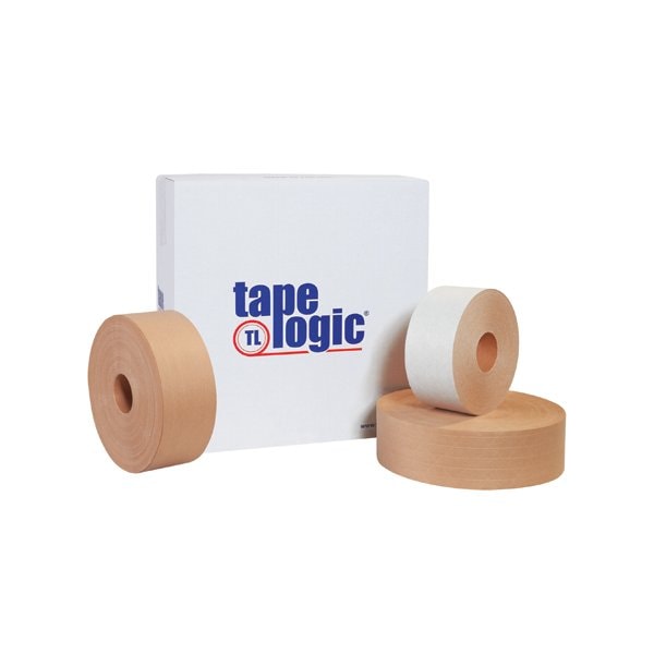Tape Logic 3'' x 450' White Tape Logic No 7500 Reinforced Water Activated Tape, 10PK T9077500W - main